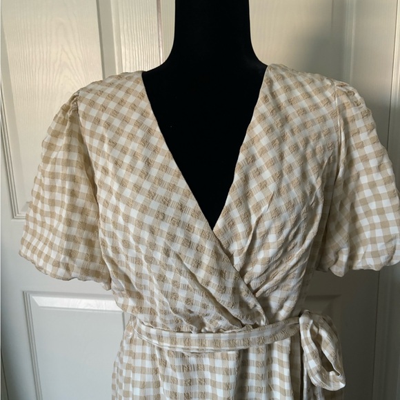 Kensie Womens Midi Dress Beige Sz 12 - Picture 4 of 14